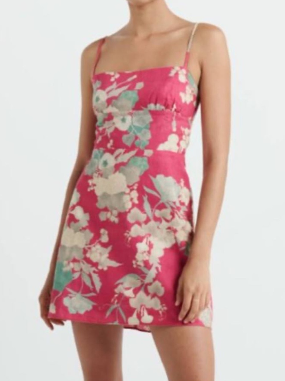 Aritzia Sunday Best Ennis Linen Blend Floral Mini Dress Medium
